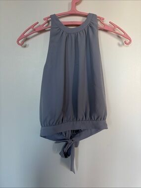 Wilfred Lavender Gray Sleeveless Tie-Front Blouse